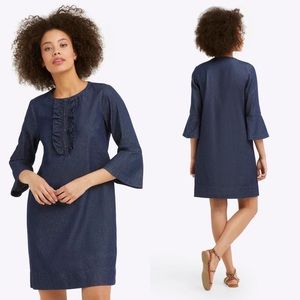 Draper James | Chambray Ruffle Shift Dress